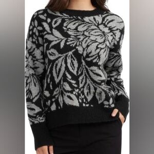 Ellen Tracy Floral Jacquard Soft Sweater